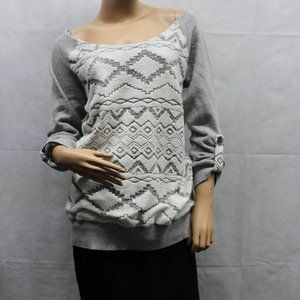 Vanity Gray & White Design Print Sweatshirt